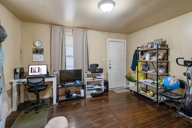 office featuring dark wood-type flooring