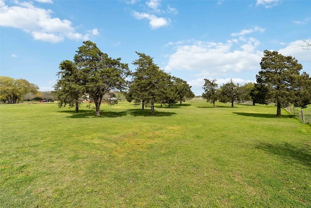 view of yard with a rural view