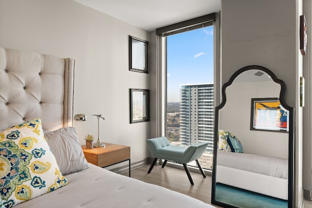 bedroom featuring light hardwood / wood-style flooring