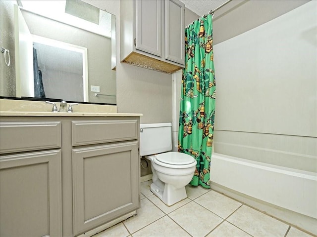 7825 Beauregard Cir Unit 5, Austin, TX 78745 - bathroom featuring tile patterned flooring, shower / bathtub combination with curtain, and vanity