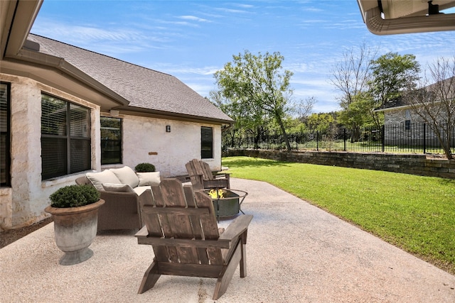 view of patio / terrace with an outdoor living space