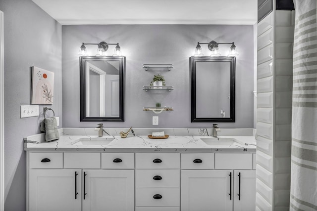 bathroom with dual vanity