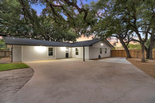 view of ranch-style house