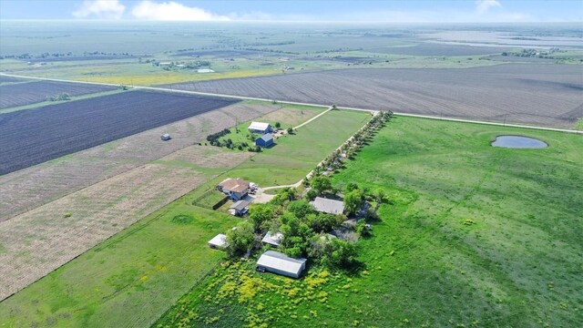 drone / aerial view with a rural view