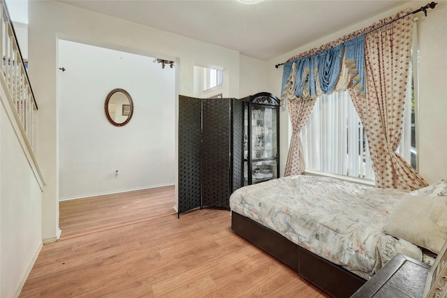 bedroom featuring light hardwood / wood-style flooring