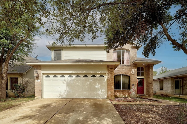 front facade with a garage