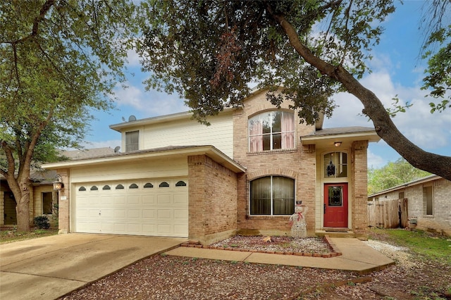 view of property with a garage