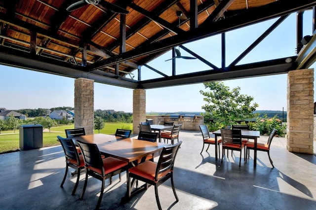 view of patio with a gazebo and exterior kitchen