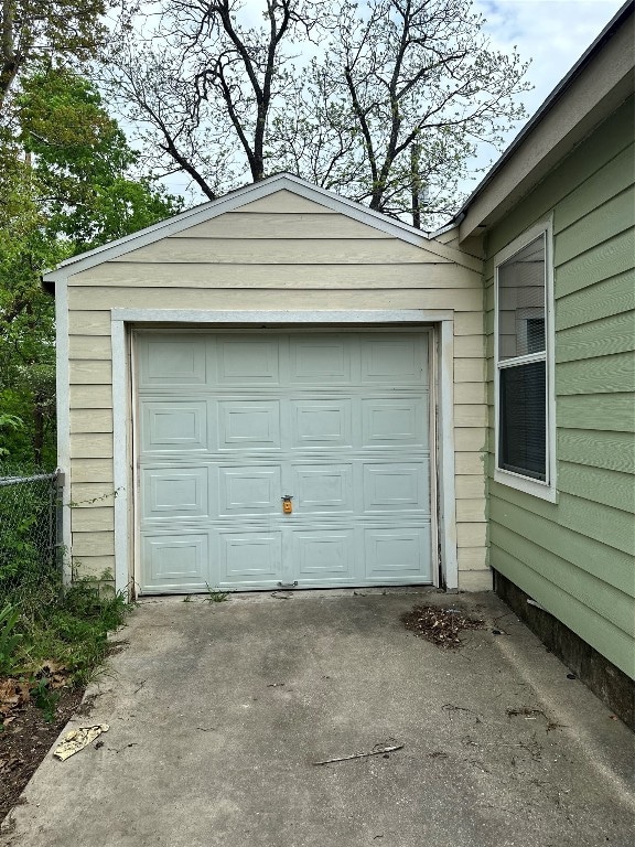 view of garage