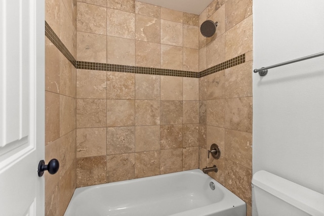 full bathroom with bathing tub / shower combination and toilet