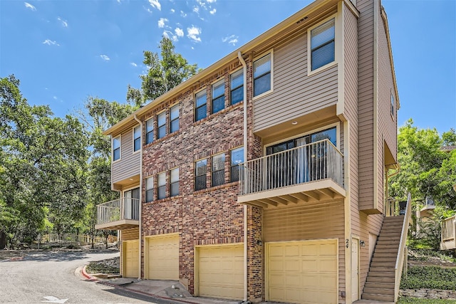 view of property featuring a garage