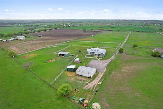 aerial view featuring a rural view