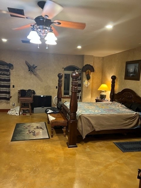 409 County Road 138th Rd, Burnet, TX 78611 - bedroom with a ceiling fan and visible vents