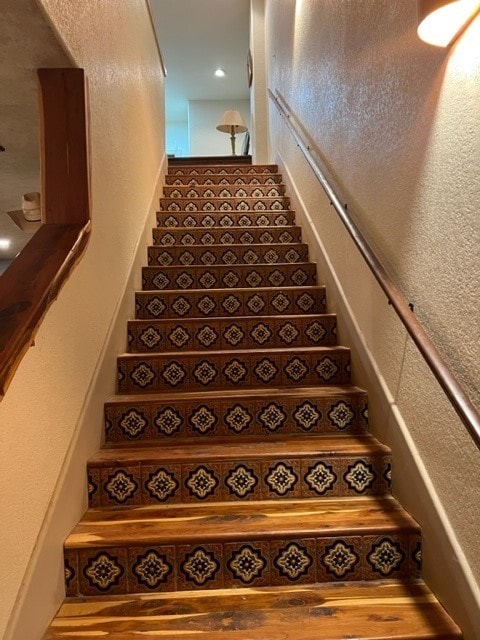 409 County Road 138th Rd, Burnet, TX 78611 - stairway with wood finished floors