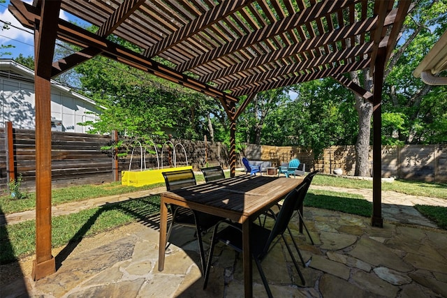 view of patio / terrace featuring a pergola