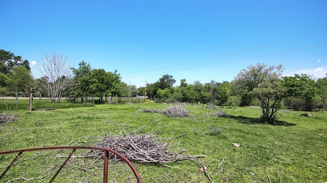 view of yard with a rural view