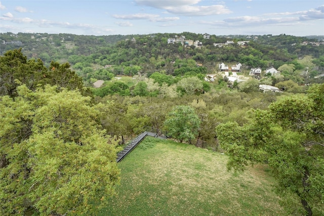 aerial view with a forest view