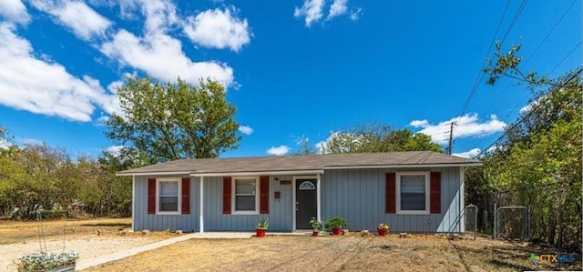 view of single story home