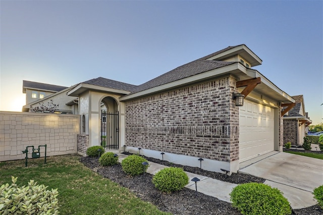 view of front facade with a garage