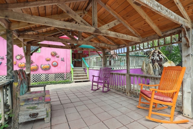 view of patio with a gazebo