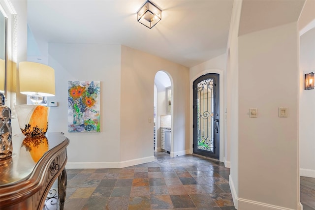 view of tiled entrance foyer