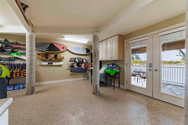 interior space featuring french doors