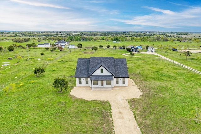 bird's eye view featuring a rural view