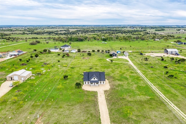 drone / aerial view featuring a rural view