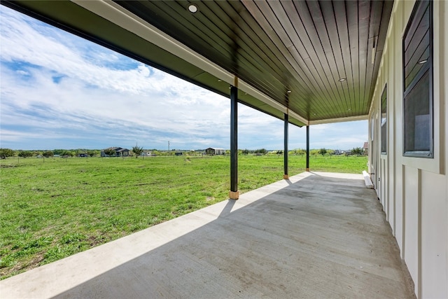 view of patio featuring a rural view