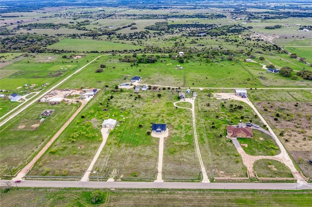 aerial view with a rural view