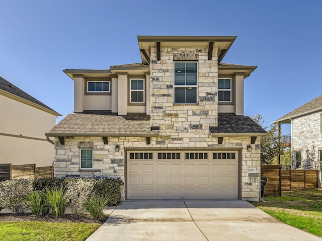 view of front of house with a garage