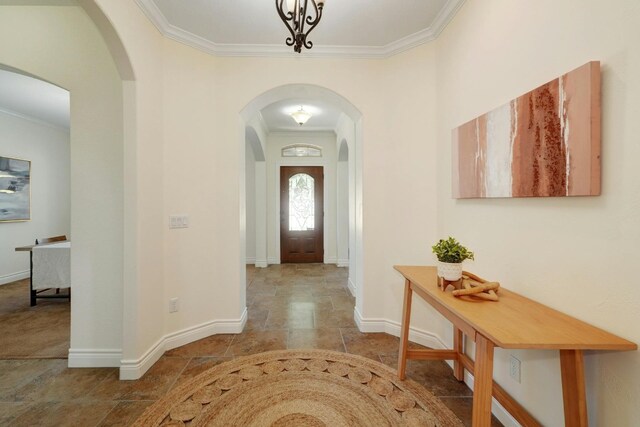 foyer with crown molding