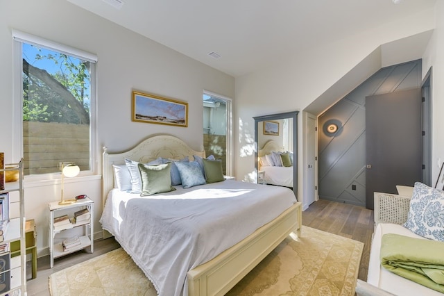 bedroom featuring light hardwood / wood-style flooring