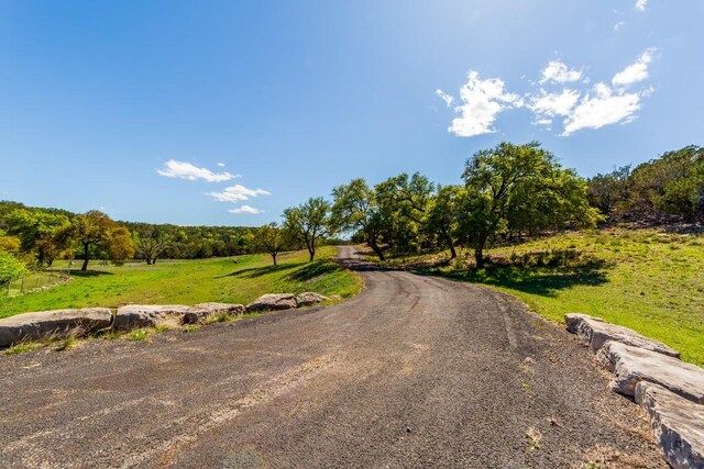 view of road with a rural view