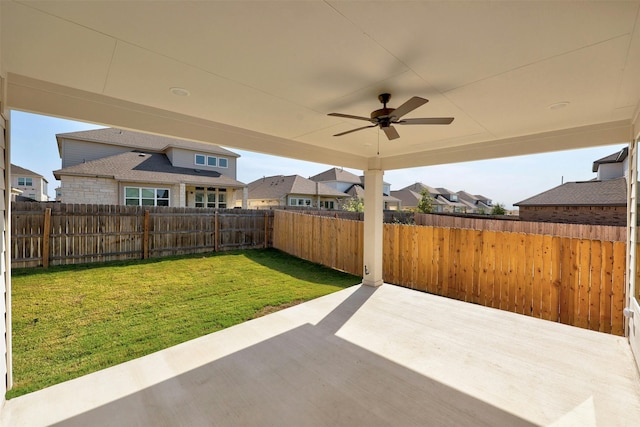 view of patio with ceiling fan