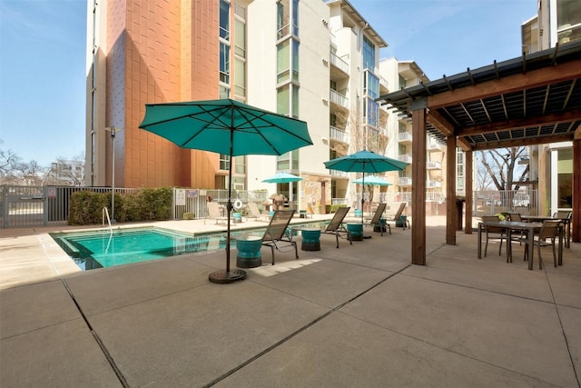 view of pool featuring a patio area