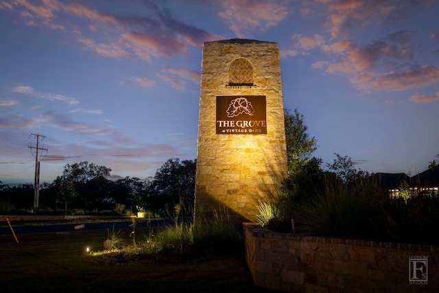 view of community sign