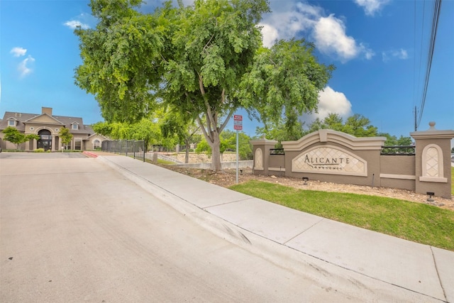 view of community sign