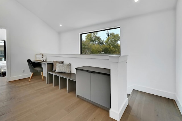 living area featuring light hardwood / wood-style floors