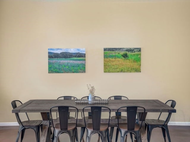 dining room with dark hardwood / wood-style floors