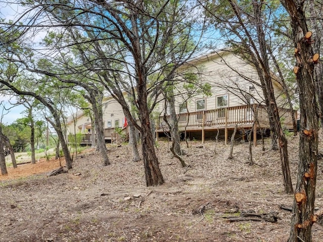 view of yard featuring a deck