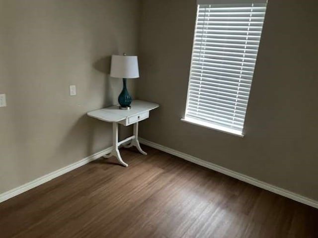 empty room featuring dark hardwood / wood-style floors