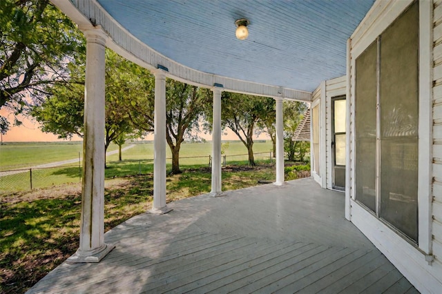 view of deck at dusk