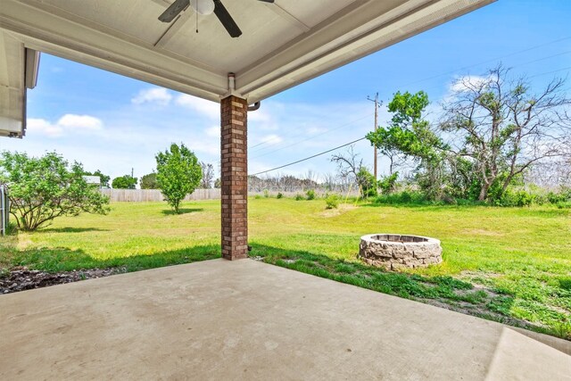 view of patio / terrace with ceiling fan