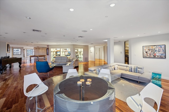 living room featuring hardwood / wood-style flooring