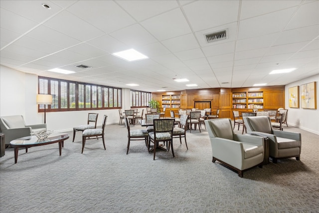 interior space featuring a paneled ceiling