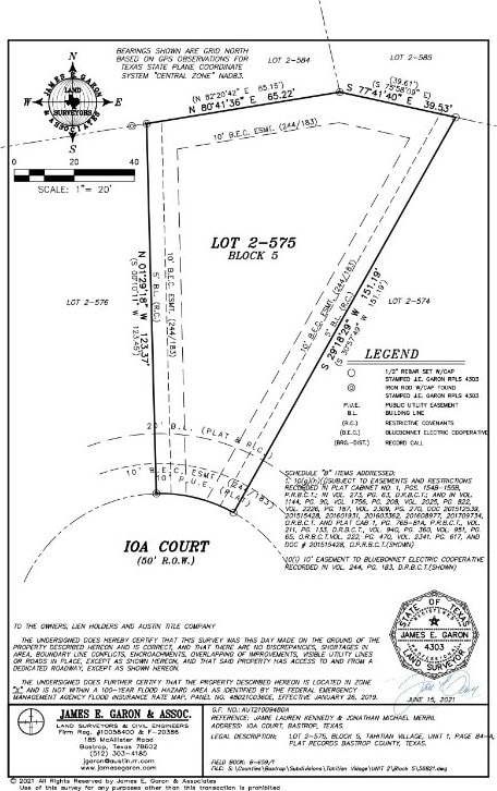 000 Ioa Ct, Bastrop TX, 78602 land for sale