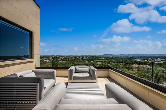 balcony with a mountain view