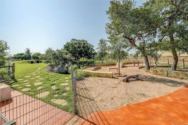 view of yard featuring fence