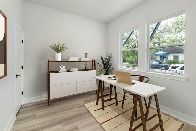 office featuring light hardwood / wood-style floors